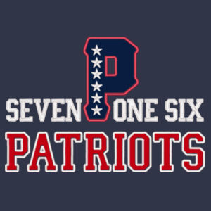 716 Patriots Applique Matte Leather Look - Venue Fleece Pullover Hoodie Design