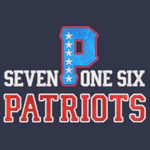 716 Patriots Applique Hammered Metallic - Venue Fleece Pullover Hoodie Design