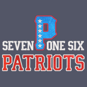 716 Patriots Applique Hammered Metallic - Ladies Sueded Cotton Blend Cowl Tee Design