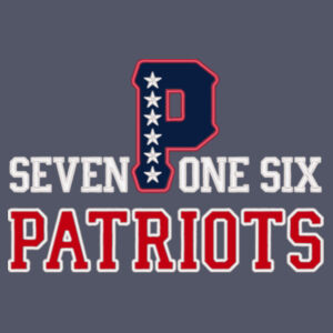 716 Patriots Applique Matte Leather Look - Ladies Sueded Cotton Blend Cowl Tee Design