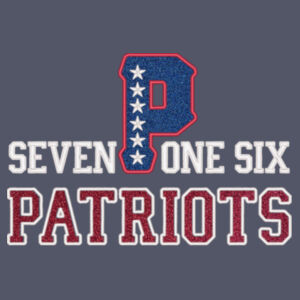 716 Patriots Applique Glitter - Ladies Sueded Cotton Blend Cowl Tee Design