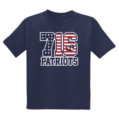 716 Patriots w/Player Name - Youth DryBlend ® 50 Cotton/50 Poly T Shirt Thumbnail