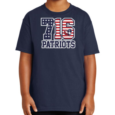 716 Patriots w/Player Name - Youth Ultra Cotton ® 100% US Cotton T Shirt Thumbnail