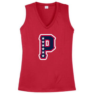 P Patriots w/Player on Back - Ladies Sleeveless PosiCharge ® Competitor V Neck Tee Thumbnail